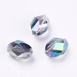 Colorido Imitación perlas de cristal austriaco, aaa grado, facetados, oval, colorido, 8x10.5 mm, agujero: 0.9~1 mm