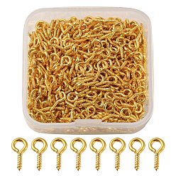 Golden 500Pcs Iron Screw Eye Pin Peg Bails, For Half Drilled Beads, Golden, 10x5x1.2mm, Hole: 2.8mm