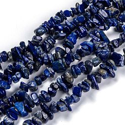 Lapis Lazuli Lapis-lazuli, brins de perles naturels , Grade a, puce, 3~16x3~8mm, Trou: 0.7mm, 32.28'' (82 cm)