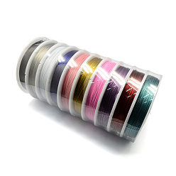 Mixed Color Tiger Tail Wire,Nylon-coated Stainless Steel,Mixed Color,0.38mm,about 196.85 Feet(60m)/roll,10 rolls/set