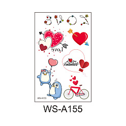 Сердце Съемные временные водонепроницаемые татуировки бумажные наклейки, день святого валентина тематический узор, 12x7.6 см