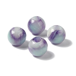 Dark Violet Resin Glitter Large Hole Beads, Rondelle, Dark Violet, 24.5x21.5~22mm, Hole: 8.5mm