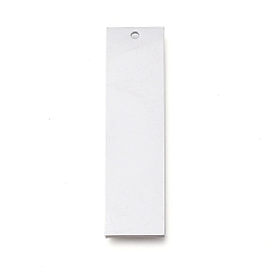 Stainless Steel Color 304 Stainless Steel Pendants, Manual Polishing, Stamping Blank Tag, Laser Cut, Rectangle, Stainless Steel Color, 33.4x8.7x0.8mm, Hole: 1.2mm