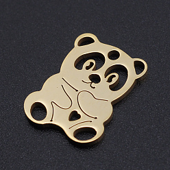 Golden 201 Stainless Steel Pendants, Panda, Golden, 16x12x1mm, Hole: 1.5mm