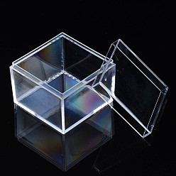 Прозрачный Контейнеры для хранения пластиковых шариков из полистирола, квадратный, прозрачные, 5.5x5.5x4.2 см
