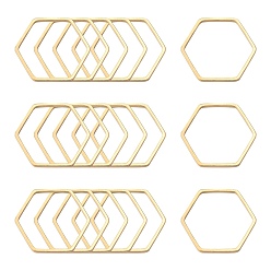 Light Gold Латунные соединительные колечки, шестиугольник, золотой свет, 20x22.5x1 мм, около 1000 шт / упаковка