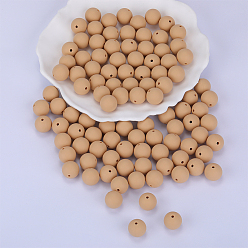 Blé Perles focales rondes en silicone, perles à mâcher pour les jouets de dentition, Diy soins infirmiers colliers faisant, blé, 15mm, Trou: 2mm
