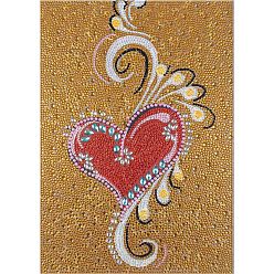 Corazón Kits de pintura de diamantes de bricolaje, Incluye bolsa de pedrería de resina., bolígrafo adhesivo de diamante, plato de bandeja y arcilla de cola, corazón, 400x300 mm
