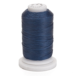 Marine Blue Waxed Polyester Cord, Flat, Marine Blue, 1mm, about 76.55 yards(70m)/roll