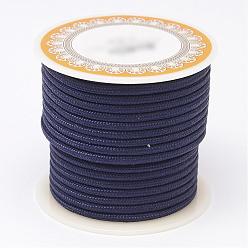 Midnight Blue Braided Polyester Cords, Round, Midnight Blue, 3mm, about 8.74 yards(8m)/roll