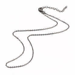 Bronze Fabrication de collier de chaîne de câble de fer, avec rallonge de chaîne et fermoir mousqueton, gris anthracite, 16-1/2 pouce (42 cm), 0.15 cm