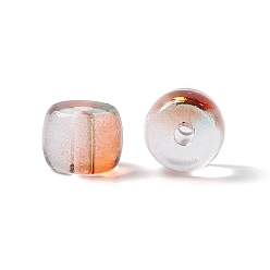 Orange Transparent Glass Beads, Barrel, Orange, 7.5x6mm, Hole: 1.5mm