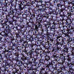 (RR360) Lined Light Amethyst AB MIYUKI Round Rocailles Beads, Japanese Seed Beads, (RR360) Lined Light Amethyst AB, 11/0, 2x1.3mm, Hole: 0.8mm, about 1100pcs/bottle, 10g/bottle