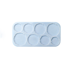 Белый Нестандартные круглые формы для подставок из пищевого силикона своими руками, формы для литья смолы, для уф-смолы, изготовление изделий из эпоксидной смолы, белые, 170x335x2 мм, внутренний диаметр: 60~90 мм