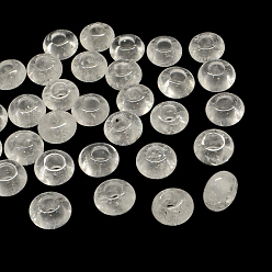 Cristal de Quartz Cristal de quartz naturel européen grand trou perles, rondelle, 13~14x7~8mm, Trou: 5mm