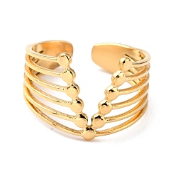 Oro Revestimiento iónico (ip) 304 anillos para los dedos de acero inoxidable, anillos del manguito, larga duración plateado, letra v, dorado, tamaño de EE. UU. 5 3/4 (16.3 mm), 4~13 mm