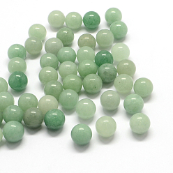 Зеленый Авантюрин Круглые натуральный зеленый авантюрин бисером, сфера драгоценного камня, нет отверстий / незавершенного, 10~11 мм