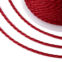 Brique Rouge Cordon rond en polyester ciré, cordon ciré taiwan, cordon torsadé, firebrick, 1mm, environ 12.02 yards (11m)/rouleau