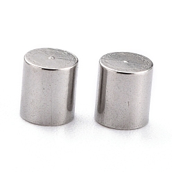 Stainless Steel Color 304 Stainless Steel Cord Ends, End Caps, Column, Stainless Steel Color, 5x4.5mm, Inner Diameter: 4mm