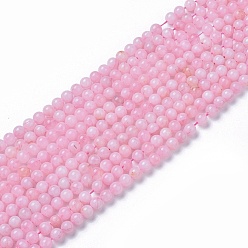 Cuarzo Rosa Natural aumentó de perlas de cuarzo hebras, rondo, 10 mm, agujero: 1 mm, sobre 38 unidades / cadena, 14.96 pulgada (38 cm)