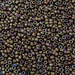 (614) Matte Color Iris Brown Toho perles de rocaille rondes, perles de rocaille japonais, (614) couleur mate brun iris, 11/0, 2.2mm, Trou: 0.8mm, environ5555 pcs / 50 g