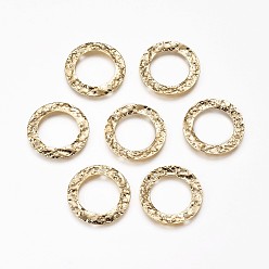 Real 18K Gold Plated Brass Links connectors, Long-Lasting Plated, Nickel Free, Ring, Real 18K Gold Plated, 21x0.4mm, Hole: 1.2mm