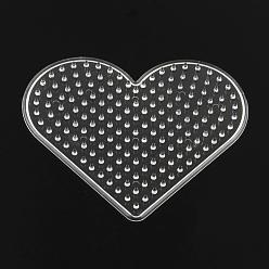Clear Heart ABC Plastic Pegboards used for 5x5mm DIY Fuse Beads, Clear, 80x93x5mm