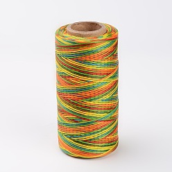 Разноцветный Плоские парафинированные полиэфирные шнуры, красочный, 1x0.3 мм, около 284.33 ярдов (260 м) / рулон