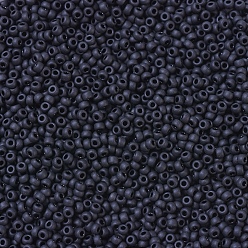 (RR401F) Матовый Черный Миюки круглые бусины рокайль, японский бисер, 11/0, (rr 401 f) матовый черный, 2x1.3 мм, отверстия : 0.8 mm, около 50000 шт / фунт