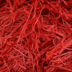 Roja Relleno de trituración de papel de corte arrugado de rafia, para envolver regalos y llenar canastas de pascua, rojo, 2~3 mm, 50 g / bolsa
