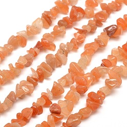 Red Aventurine Natural Red Aventurine Chip Bead Strands, 5~8x5~8mm, Hole: 1mm, about 31.5 inch