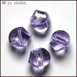 Lilas Imitations de perles de cristal autrichien, grade de aaa, facette, polygone, lilas, 10mm, Trou: 0.9~1mm