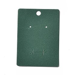 Rectangle Paper Jewelry Display Cards, for Earrings Storage, Dark Green, Rectangle, 8.9x5.6x0.05cm, Hole: 6mm and 1.6mm