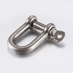 Gunmetal 304 Stainless Steel D-Ring Anchor Shackle Clasps, Gunmetal, 26x24mm