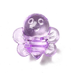 Lilac Transparent Acrylic Beads, Bees, Lilac, 25.5x25x12.5mm, Hole: 2.5mm, about 160pcs/500g