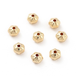 Real 14K Gold Plated Rack Plating Alloy Beads, Long-Lasting Plated, Cadmium Free & Lead Free, Rondelle, Real 14K Gold Plated, 5.5x6x4.5mm, Hole: 1.2mm