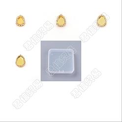 Oro Ajuste de conector de cabujón de latón estilo pandahall elite 24pcs 4, Enlaces multifilares, con diamantes de imitación de cristal, lágrima, dorado, 15.5~30x12~21x5.5~8.5 mm, agujero: 1 mm, 6 piezas / estilo