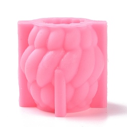 Hot Pink Twisted Barrel Candle Food Grade Silicone Molds, for Scented Candle Making, Hot Pink, 65x65x64mm