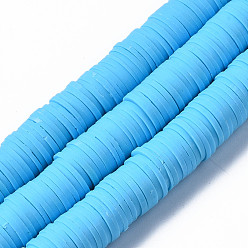 Светло-Голубой Плоские круглые экологически чистые бусины из полимерной глины ручной работы, диск хейши бусины для гавайских серег браслет ожерелья ювелирных изделий, Небесно-голубой, 10 мм