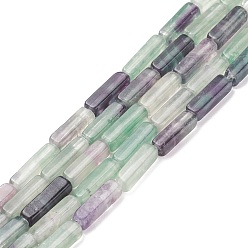 Fluorite Natural Fluorite Beads Strands, Cuboid, 13~14x4~4.5x4mm, Hole: 1.4mm, about 28~31pcs/strand, 15.47''(39.3cm)