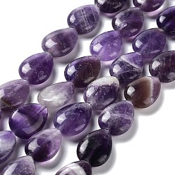 Amethyst Natural Amethyst Beads Strands, Teardrop, 17.5~18x13x6mm, Hole: 1.2mm, about 22pcs/strand, 15.24 inch(38.7cm)