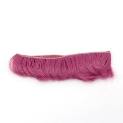 Rouge Violet Pâle Cheveux de perruque de poupée de coiffure frange courte fibre haute température, pour bricolage fille bjd making accessoires, rouge violet pâle, 1.97 pouce (5 cm)