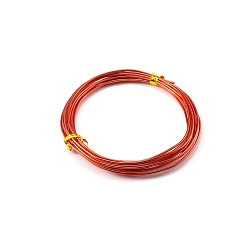 Оранжево-Красный Алюминиевая проволока, гибкая металлическая проволока, круглые, для изготовления ювелирных изделий, оранжево-красный, 22 датчик, 0.6 мм, 10 м / рулон