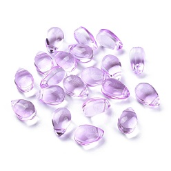 Púrpura Media Perlas de vidrio transparentes, cuentas perforadas superiores, lágrima, púrpura medio, 9x6x5 mm, agujero: 1 mm