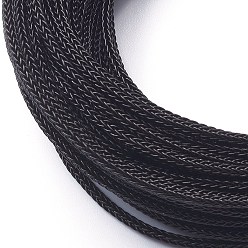 Black Braided Steel Wire Rope Cord, Black, 2x2mm, 10m/Roll