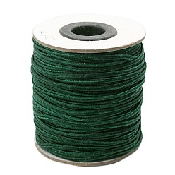Темно-Зеленый Нейлоновая нить, ювелирные изделия шнур нейлона для пользовательских ювелирных изделий делает тканые, темно-зеленый, 2 мм, около 50 ярдов / рулон (150 футов / рулон)
