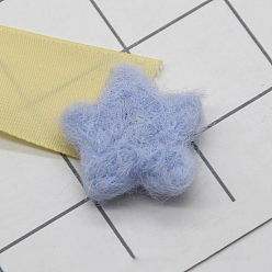 Azul Cielo Adornos de fieltro de lana, accesorios para el cabello para niños, estrella, luz azul cielo, 35 mm