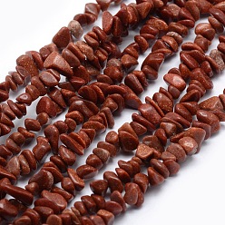 Goldstone Synthetic Goldstone Beads Strands, Chip, 5~8mm, Hole: 1mm, about 33 inch(84cm)