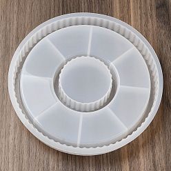 White Flat Round DIY Storage Dish Silicone Molds, Resin Casting Molds, for UV Resin, Epoxy Resin Craft Making, White, 182x21mm, Inner Diameter: 65mm