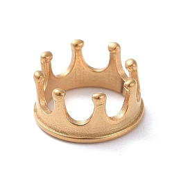 Oro 304 encantos de acero inoxidable, corona, dorado, 12x6 mm, diámetro interior: 10 mm